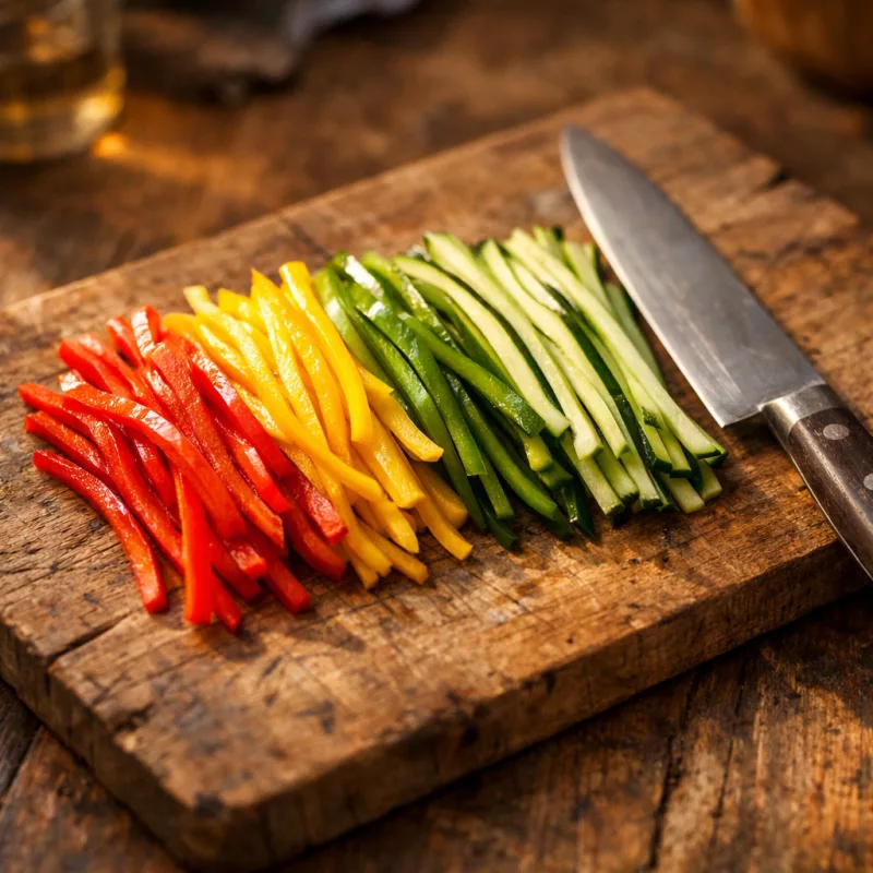 Формы нарезки овощей — от брюнуаза до шифонада