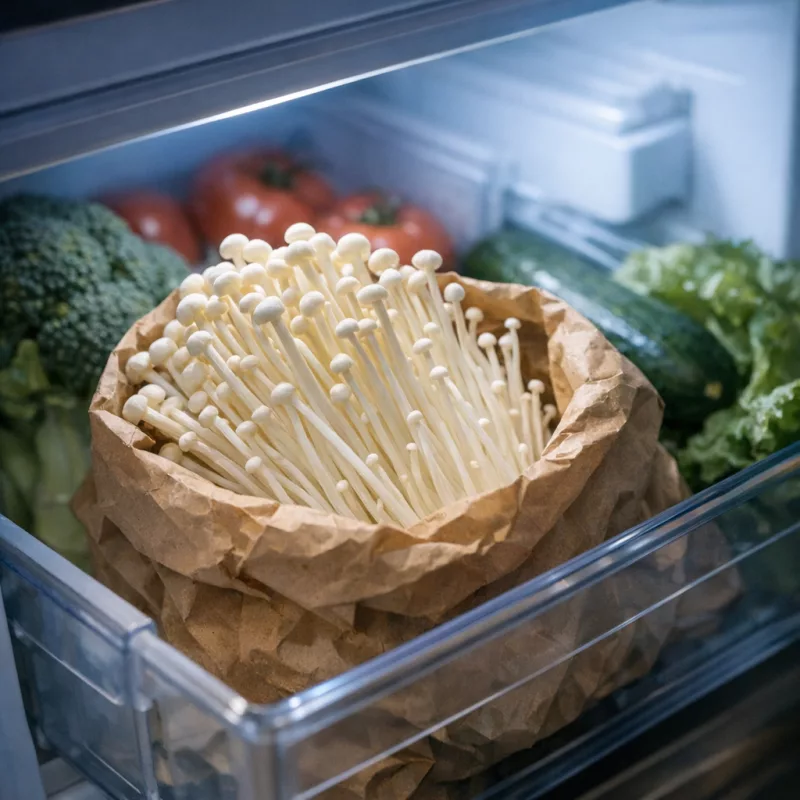 Грибы эноки — белые иглы из темноты