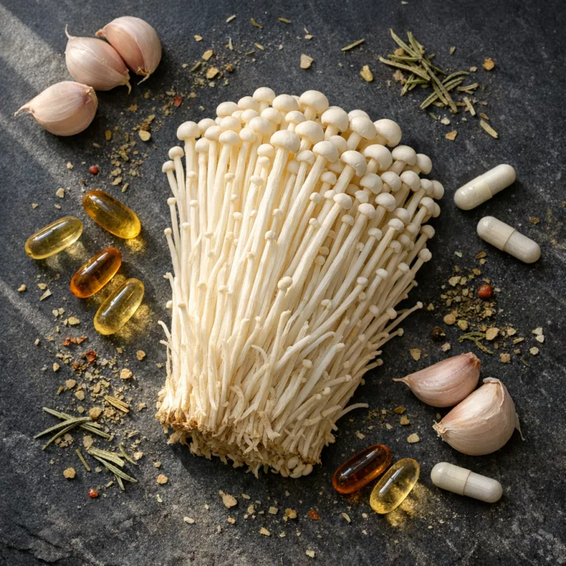 Грибы эноки — белые иглы из темноты