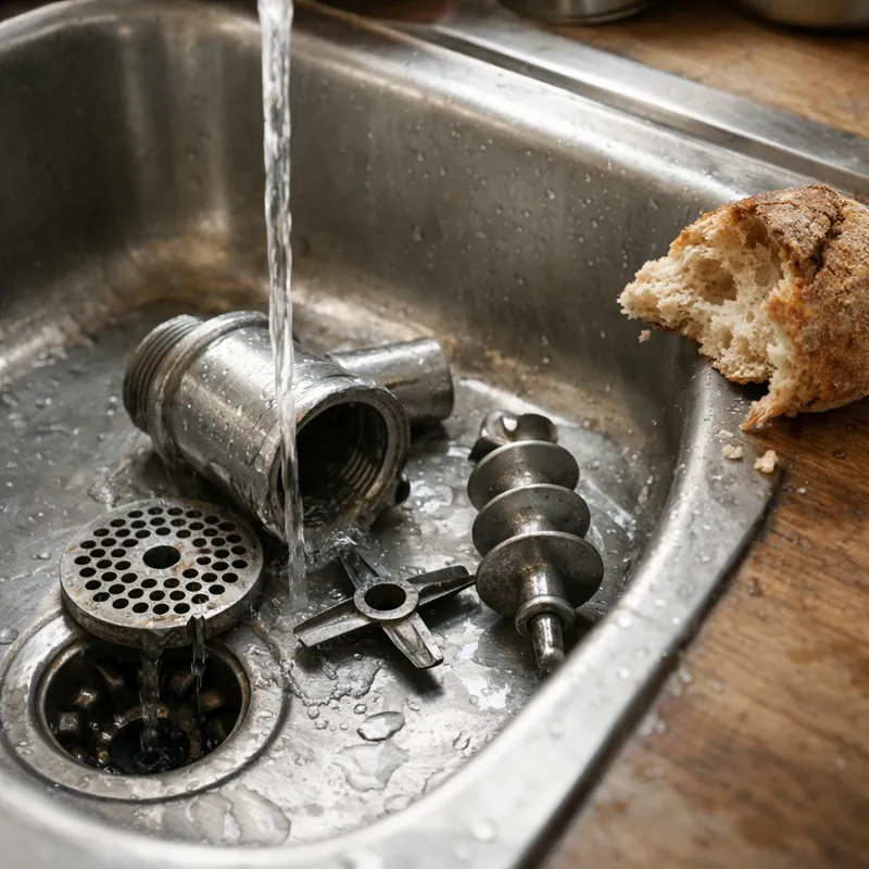 Как вернуть блеск алюминиевым деталям мясорубки после посудомоечной машины