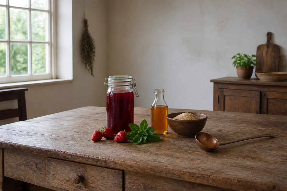 Шраб (drinking vinegar): питьевой уксус из клубники с мятой