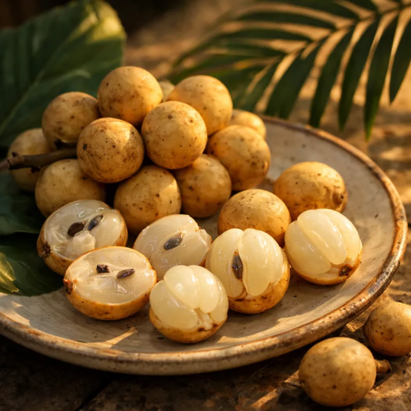 Лонгконг — тропический фрукт из Таиланда, который часто путают с лангсатом