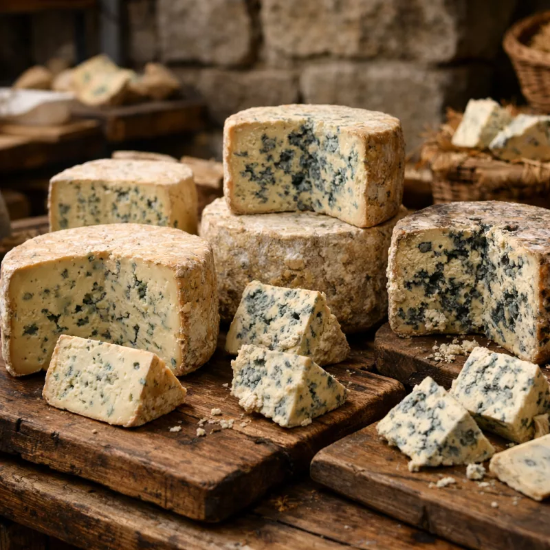 Мир сыра с голубыми и зелёными прожилками