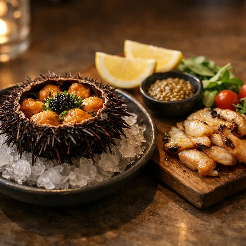 Необычные морепродукты: кукумария, вонголе, рапан, трепанг, морской ёж, трубач