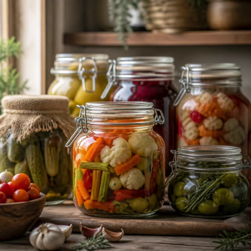Джардиньера (giardiniera),  энкуртидо, сальса криолья, и бенгальский чорчори