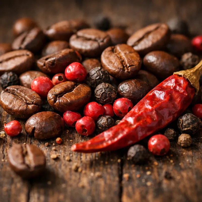 Пряный напиток с перцем в чашке кофе