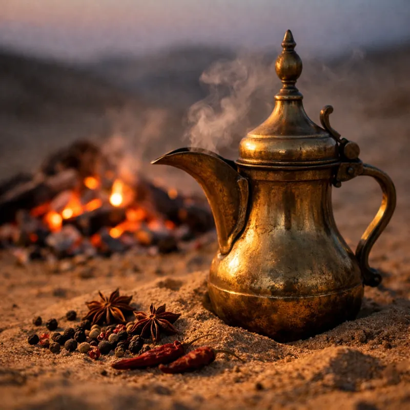 Пряный напиток с перцем в чашке кофе