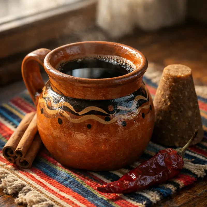 Пряный напиток с перцем в чашке кофе