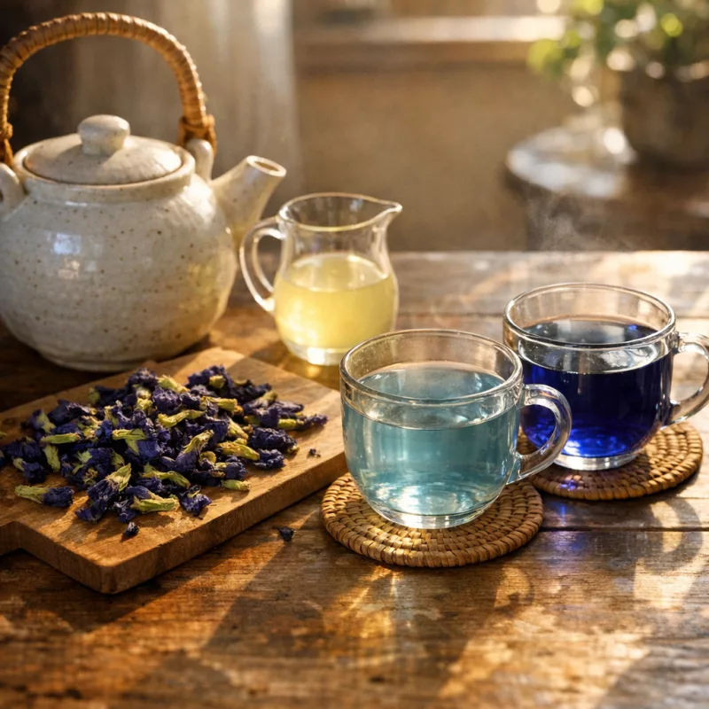 Тайский анчан - удивительный напиток из синих цветков