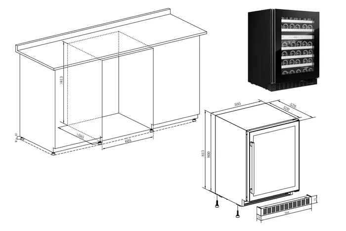 Винный шкаф Temptech STX60DRB