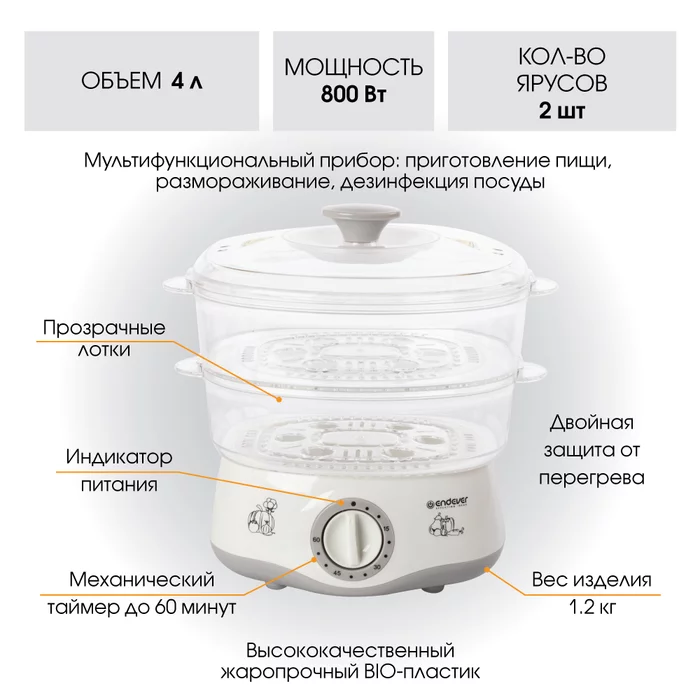 Пароварка Endever Vita 160