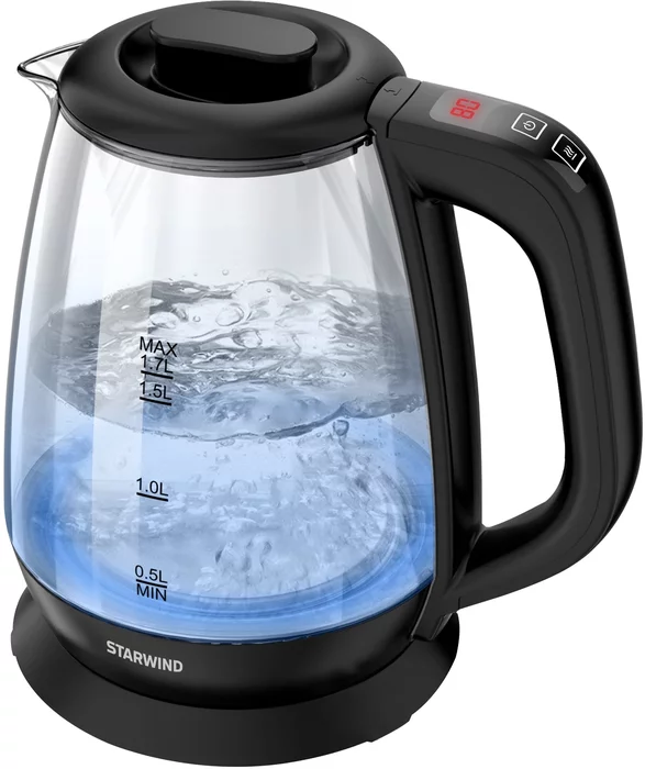 Чайник электрический Starwind SKS3036 1.7л. 2200Вт черный корпус стекло