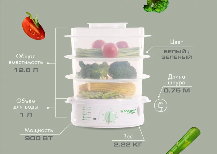 Пароварка Endever Vita 175