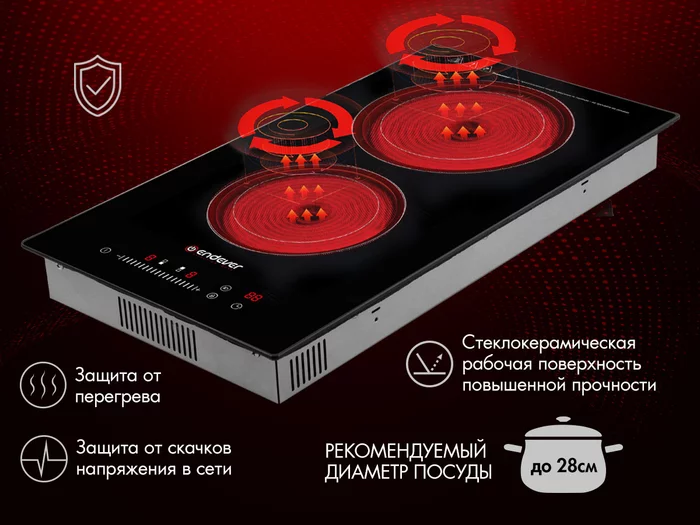 Электрическая стеклокерамическая варочная панель Endever Skyline DP-62