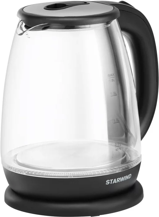 Чайник электрический Starwind SKG1055 1.8л. 1800Вт черный корпус: стекло