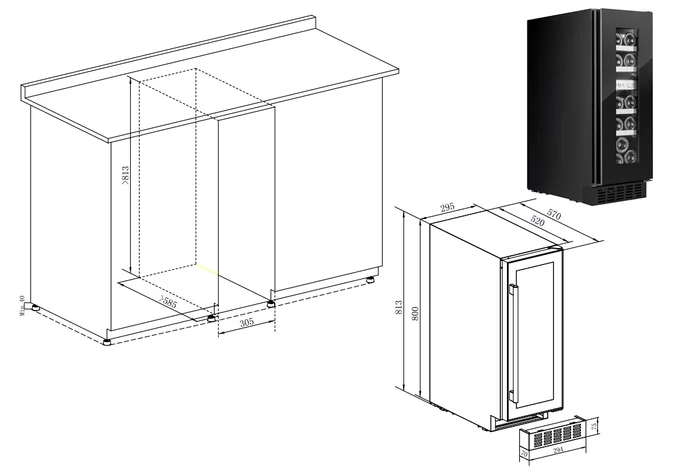 Винный шкаф Temptech STX30DRB