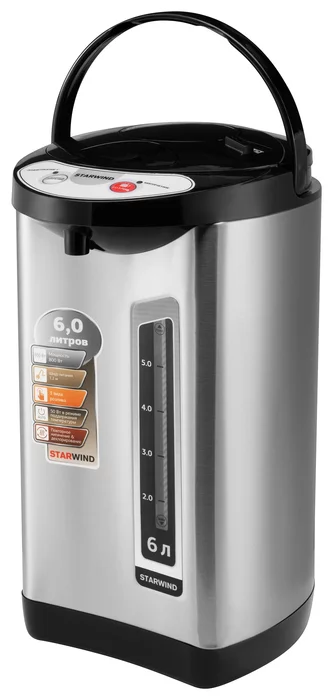 Термопот Starwind STP5401 6л. 800Вт черный/серебристый