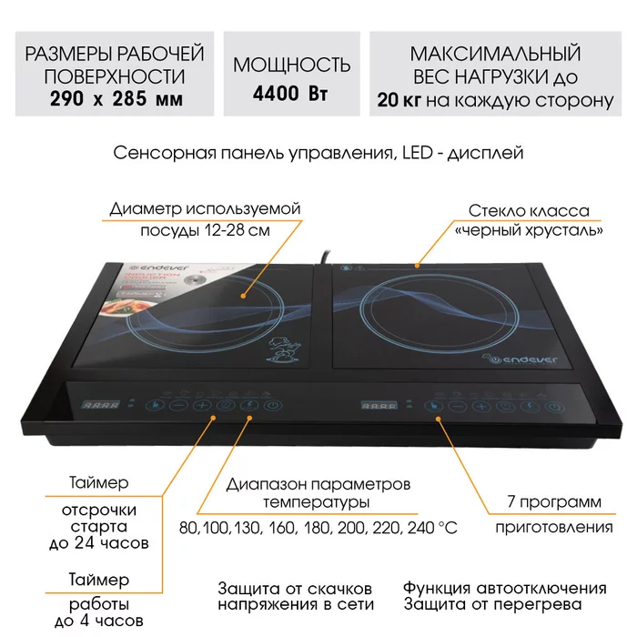 Индукционная плита Endever Skyline IP-34