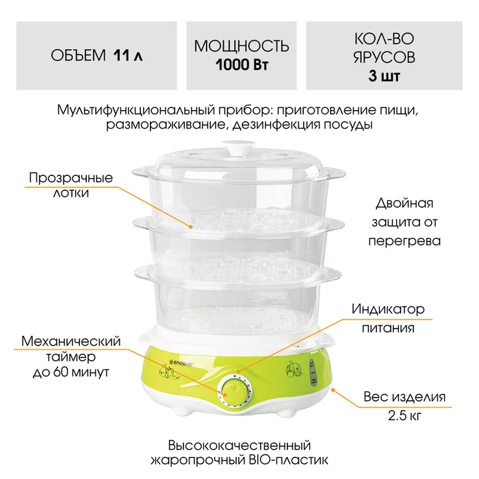 Пароварка Endever Vita 171