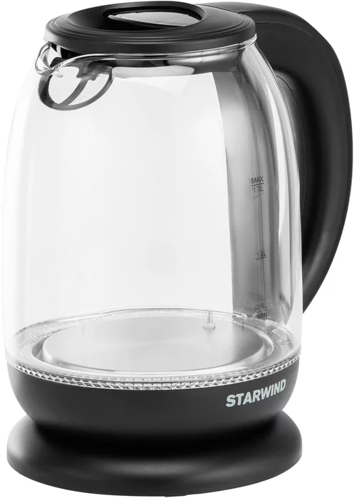 Чайник электрический Starwind SKS4517 1.7л. 2200Вт черный корпус: стекло/пластик