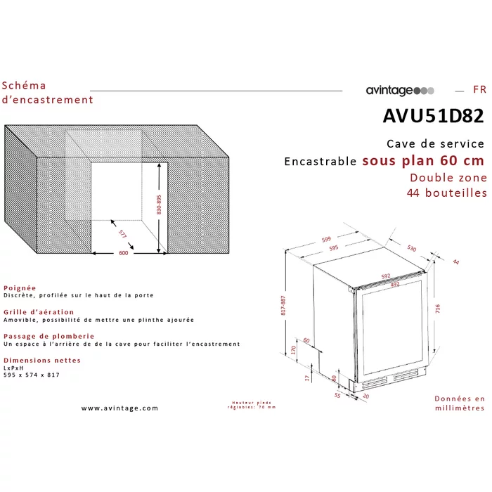 Винный холодильник Avintage AVU51D82