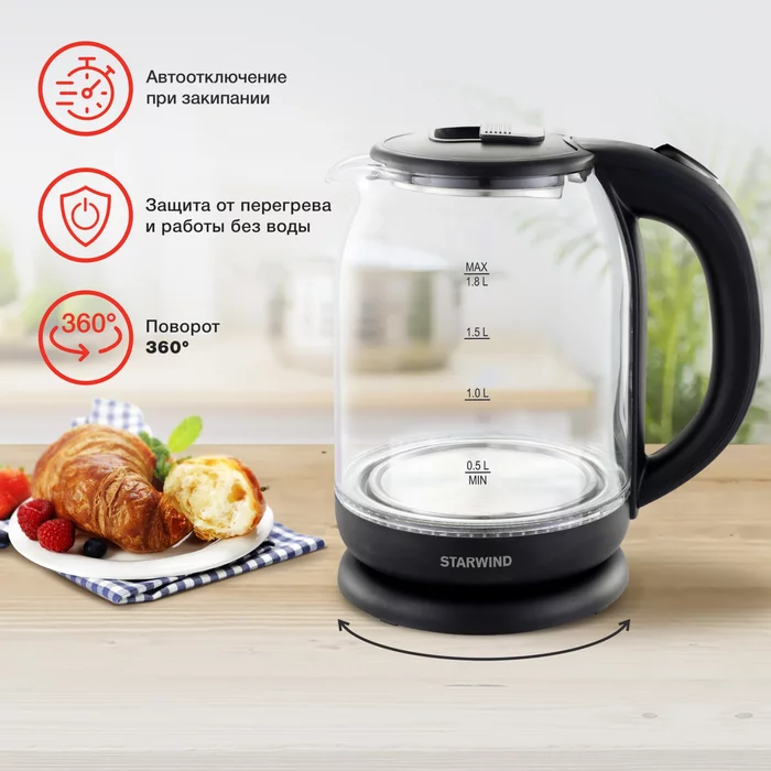 Чайник электрический Starwind SKG1779 1.8л. 1700Вт 