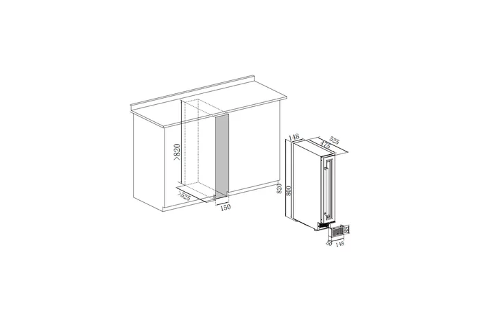 Винный шкаф Temptech OBIU 15 SBB