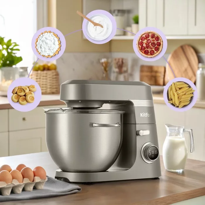 Цельнометаллический планетарный миксер Kitfort КТ-4443