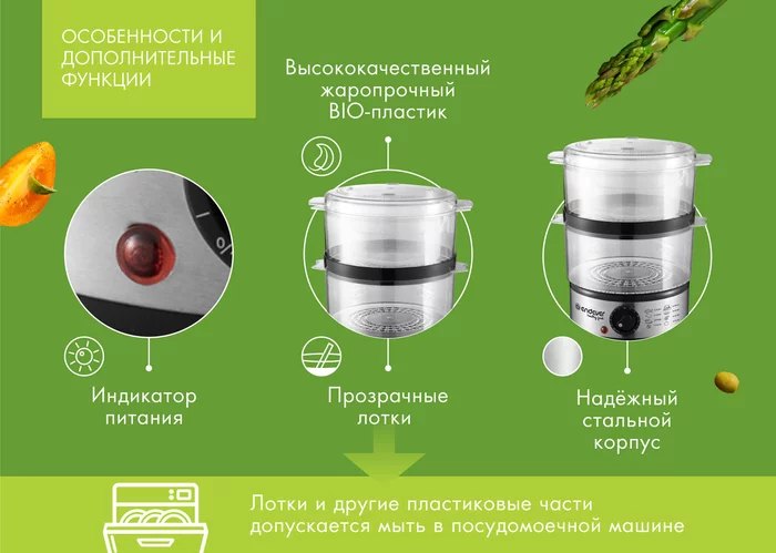 Пароварка Endever Vita 165