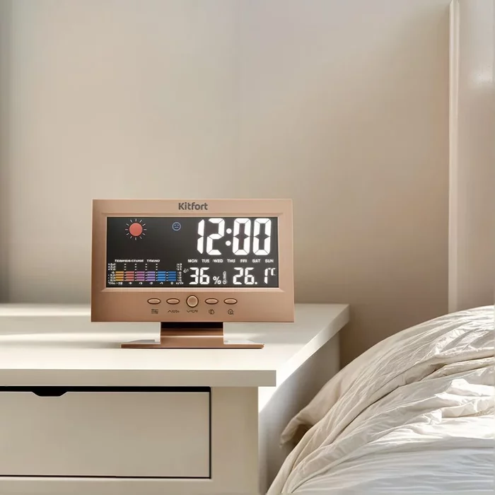 Часы с термометром и гигрометром Kitfort КТ-3710