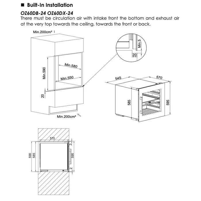 Винный шкаф Temptech OZ60DX-24