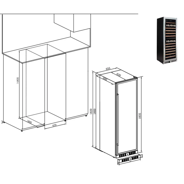 Винный шкаф Temptech E1000DX