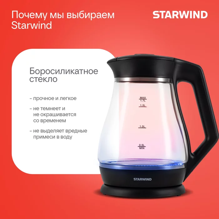 Чайник электрический Starwind SKS2035 1.7л. 2200Вт 