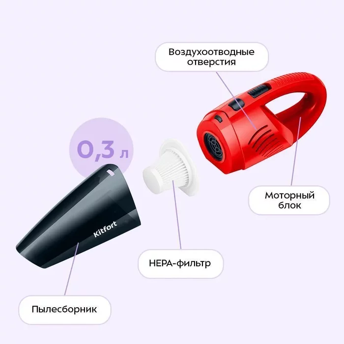 Ручной автомобильный пылесос Kitfort КТ-5313