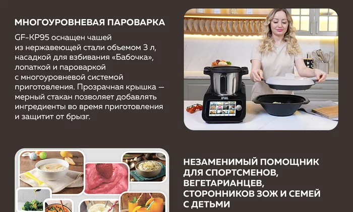 Кухонный комбайн 16 в 1 Gfgril GF-KP95 KitchenRobot