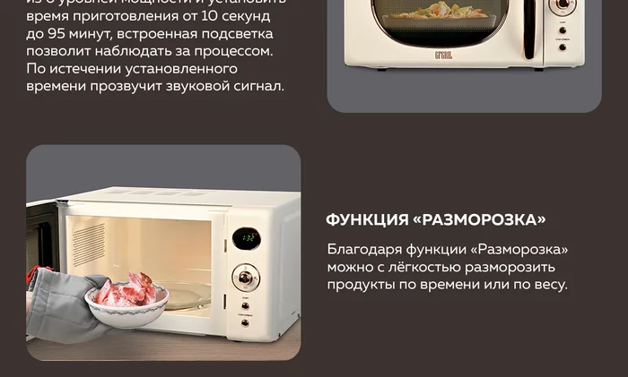 Микроволновая печь Gfgril GF-MWO205-beige
