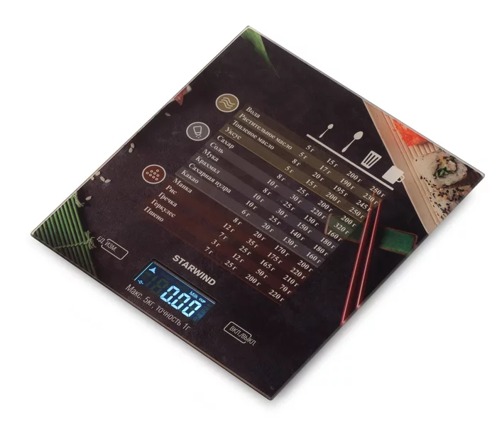 Весы кухонные электронные Starwind SSK3377 макс.вес_5кг рисунок