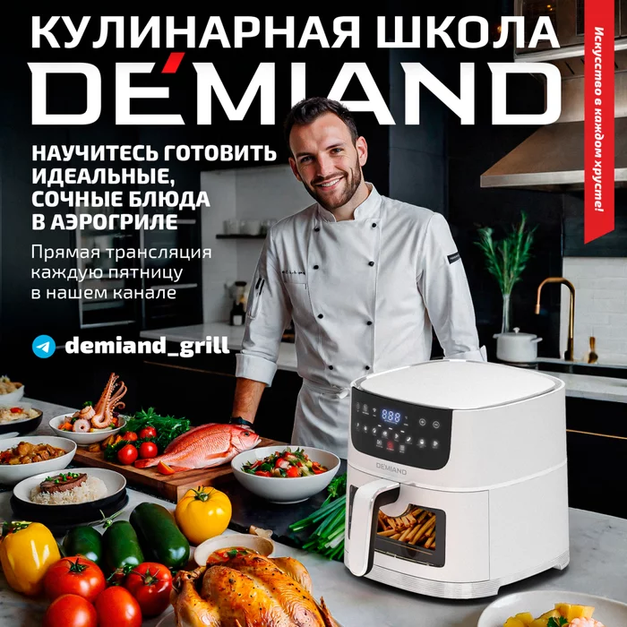 Аэрогриль Demiand LEO 5 в 1 с Wi-Fi,  с управлением через приложение, с функциями фритюрницы, гриля