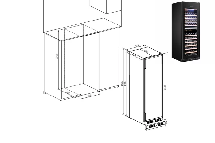 Винный шкаф Temptech E1000DRB