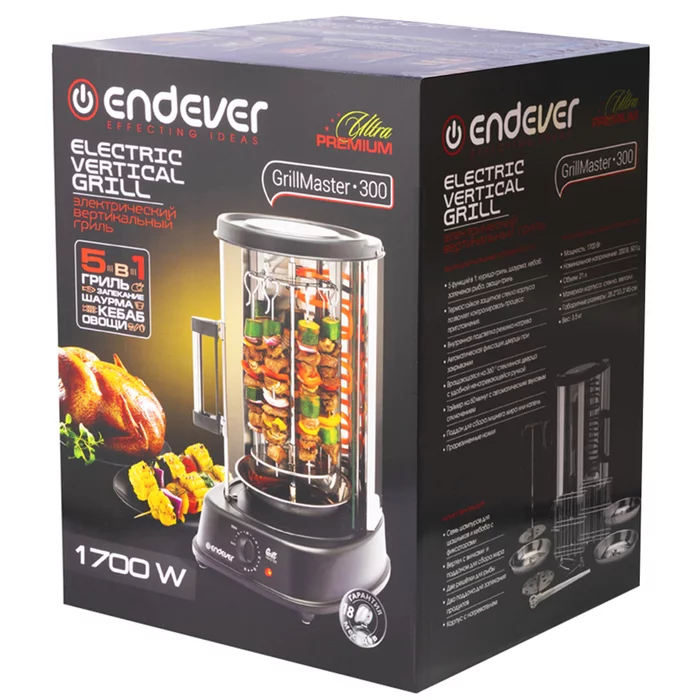 Электрический вертикальный гриль Endever GRILLMASTER-300