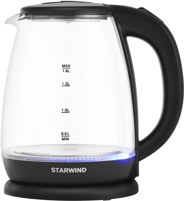 Чайник электрический Starwind SKG1055 1.8л. 1800Вт черный корпус: стекло
