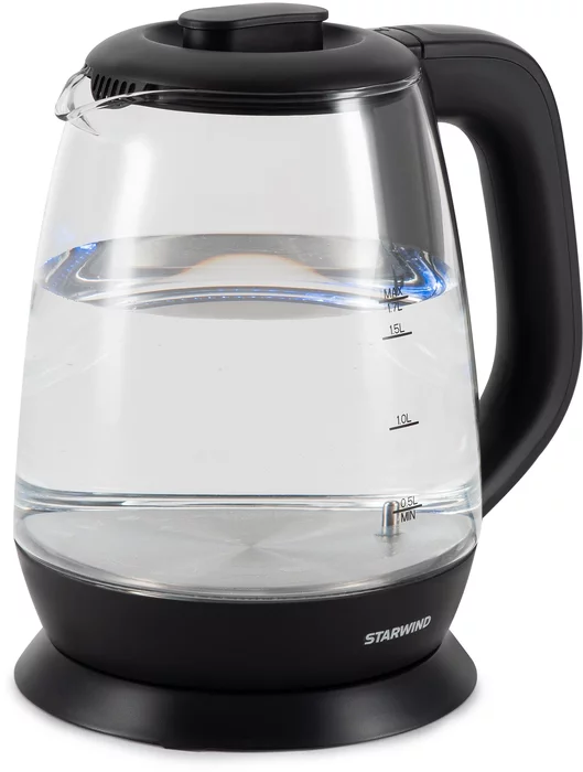 Чайник электрический Starwind SKS3036 1.7л. 2200Вт черный корпус стекло