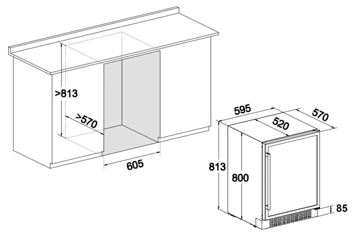 Винный шкаф Temptech CDBU60SXL