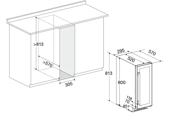 Винный шкаф Temptech OBIU 30 DSS