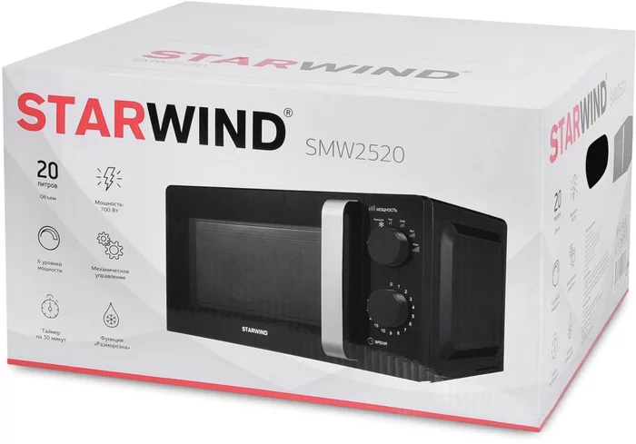 Микроволновая Печь Starwind SMW2520 20л. 700Вт черный/серебристый