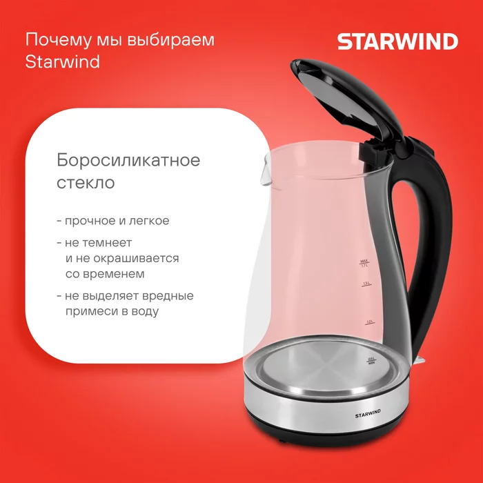 Чайник электрический Starwind SKP3039 1.7л. 2200Вт 