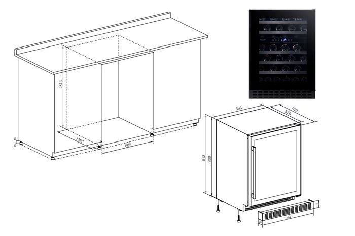 Винный шкаф Temptech SOMX60DRB