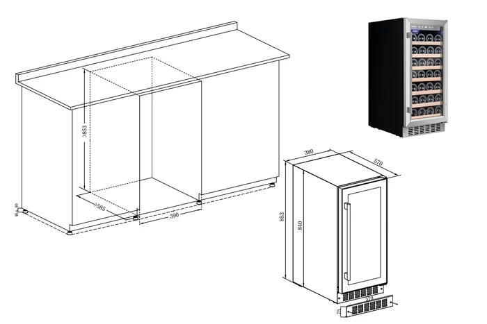 Винный шкаф Temptech WPQ38SCS
