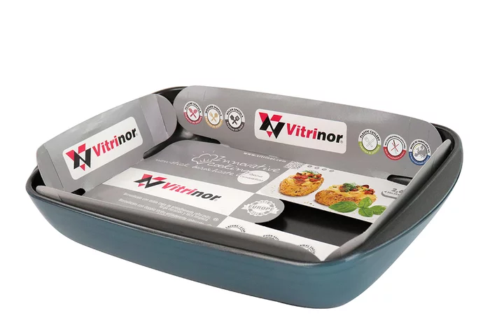 Форма для выпечки Vitrinor прямоугольная голубая 31х21х5
