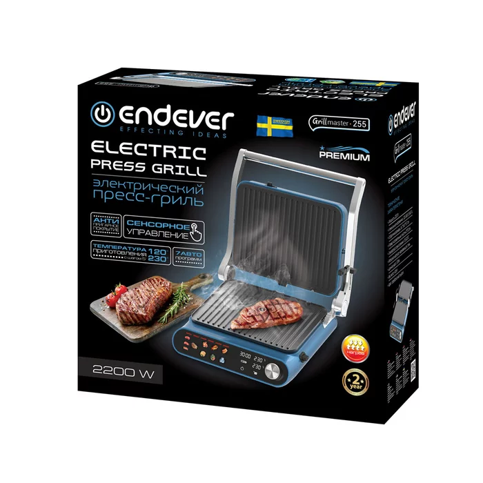 Электрический пресс-гриль Endever GRILLMASTER-255